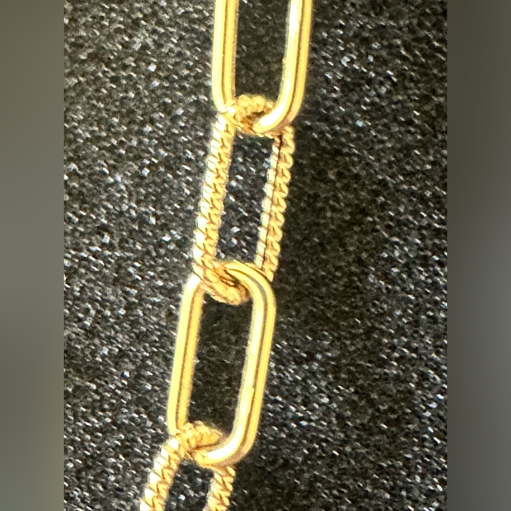 18k yellow gold paperclip chain necklace. Made in Italy. Stamped 750. - Picture 13 of 14